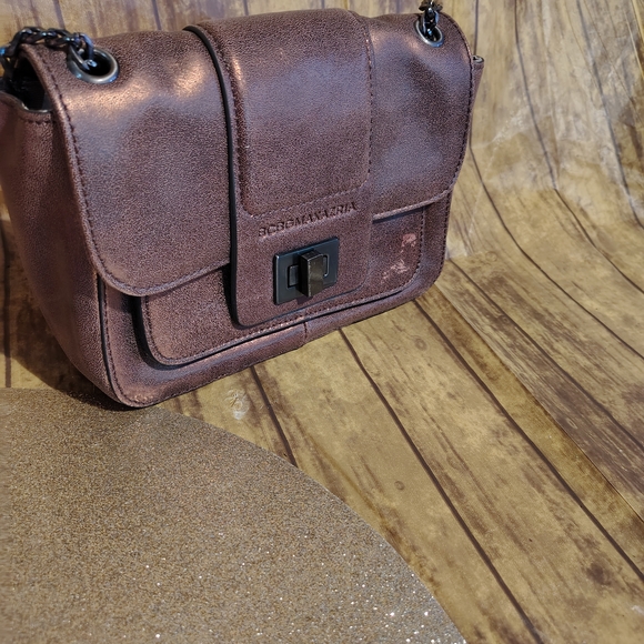 BCBGMaxAzria Handbags - BCBGMAXAZRIA Brown Metallic Crossbody Bag